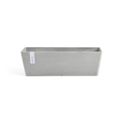 Pot Rectangulaire Bruges 45 Blanc Gris + réservoir d'eau - 45 x 17 x H. 17 cm - 9,7 L - ECOPOTS