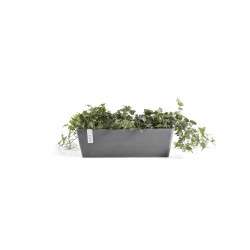 Pot Rectangulaire Bruges 45 Gris + réservoir d'eau - 45 x 17 x H. 17 cm - 9,7 L - ECOPOTS