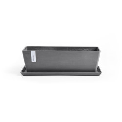 Pot Rectangulaire Bruges 45 Gris + réservoir d'eau - 45 x 17 x H. 17 cm - 9,7 L - ECOPOTS