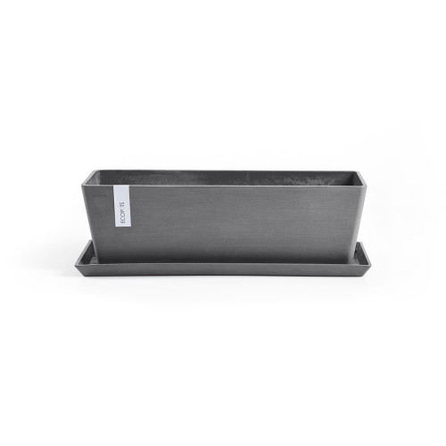 Pot Rectangulaire Bruges 45 Gris + réservoir d'eau - 45 x 17 x H. 17 cm - 9,7 L - ECOPOTS