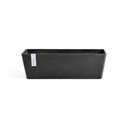 Pot Rectangulaire Bruges 45 Gris Foncé + réservoir d'eau - 45 x 17 x H. 17 cm - 9,7 L - ECOPOTS