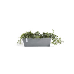 Pot Rectangulaire Bruges 45 Bleu Gris + réservoir d'eau - 45 x 17 x H. 17 cm - 9,7 L - ECOPOTS