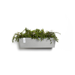 Pot suspension mural Manhattan Wall L Blanc Gris - 55 x 17,2 x H. 15 cm - 9,2 L - ECOPOTS