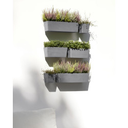 Pot suspension mural Manhattan Wall M Gris - 35 x 17,2 x H. 15 cm - 5,6 L - ECOPOTS