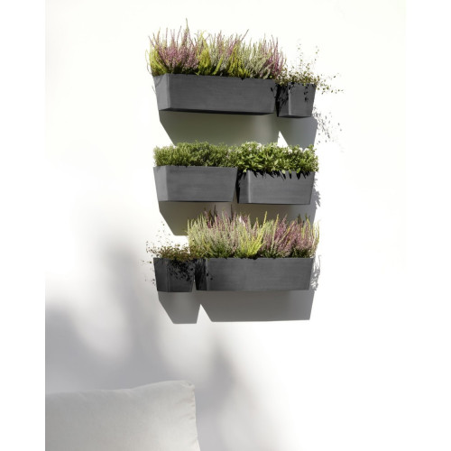 Pot suspension mural Manhattan Wall M Gris Foncé - 35 x 17,2 x H. 15 cm - 5,6 L - ECOPOTS