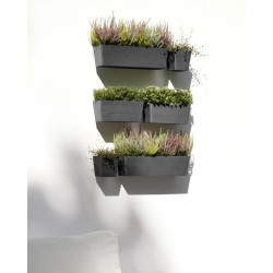 Pot suspension mural Manhattan Wall L Gris Foncé - 55 x 17,2 x H. 15 cm - 9,2 L - ECOPOTS