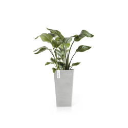 Pot Haut Rotterdam 56 Blanc Gris - 31 x 31 x H. 56 cm - 36,2 L de marque ECOPOTS, référence: J7946700