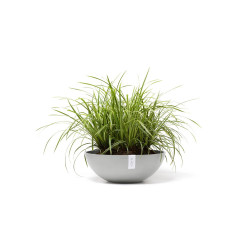 Pot Rond Vienna 50 Blanc Gris - Ø 50 x H. 18 cm - 22,3 L de marque ECOPOTS, référence: J7947400