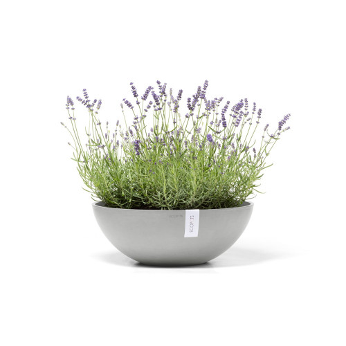 Pot Rond Vienna 50 Blanc Gris - Ø 50 x H. 18 cm - 22,3 L - ECOPOTS