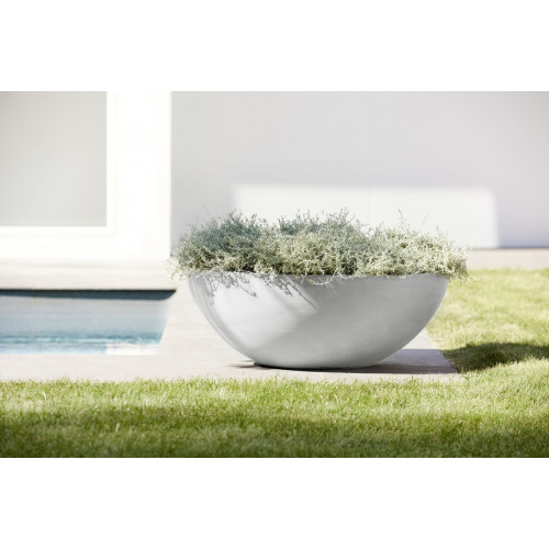 Pot Rond Vienna 70 Blanc Gris - Ø 70 x H. 25,2 cm - 61,7 L - ECOPOTS