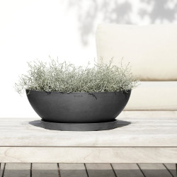 Pot Rond Vienna 50 Gris Foncé - Ø 50 x H. 18 cm - 22,3 L - ECOPOTS