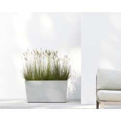 Jardinière sur roues Paris 100 Blanc Gris - 100 x 40 x H. 50 cm - 137 L - ECOPOTS