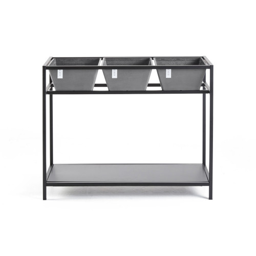 Table de culture Berlin Gris - 101 x 36 x H. 80 cm - 3 x 10,00 L - ECOPOTS