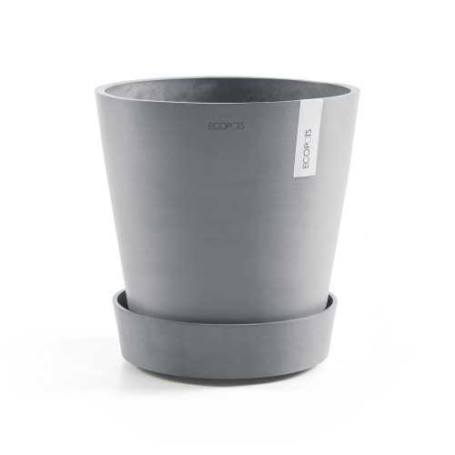 Support à roulettes Wheels 60 Bleu Gris - Ø 51 x H. 12,4 cm - ECOPOTS