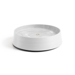 Support à roulettes Wheels Oslo 35 Blanc Pur - Ø 32,2 x H. 8,5 cm - ECOPOTS