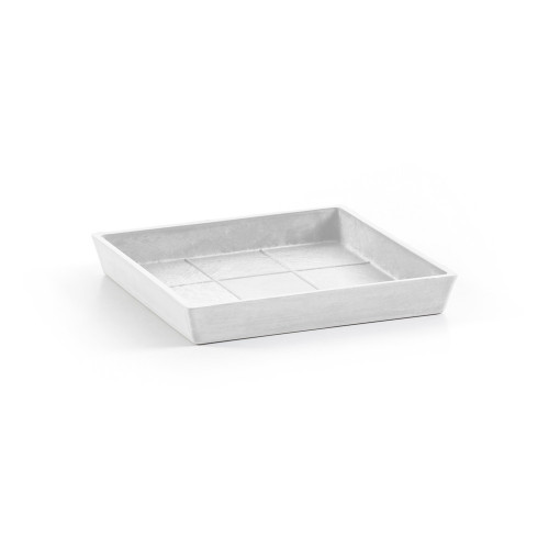 Soucoupe Square 20 Blanc Pur - 18 x 18 x H. 2,5 cm - ECOPOTS