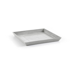 Soucoupe Square 50 Blanc Gris - 43 x 43 x H. 3,5 cm de marque ECOPOTS, référence: J7954500