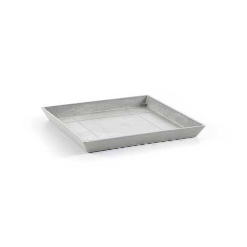 Soucoupe Square 50 Blanc Gris - 43 x 43 x H. 3,5 cm - ECOPOTS