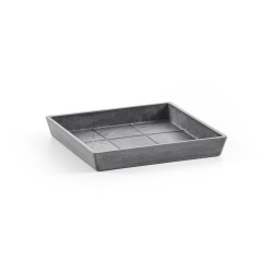 Soucoupe Square 20 Gris - 18 x 18 x H. 2,5 cm de marque ECOPOTS, référence: J7954600