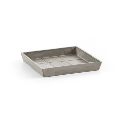 Soucoupe Square 20 Taupe - 18 x 18 x H. 2,5 cm de marque ECOPOTS, référence: J7955600