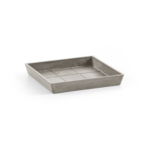 Soucoupe Square 25 Taupe - 22 x 22 x H. 2,6 cm - ECOPOTS