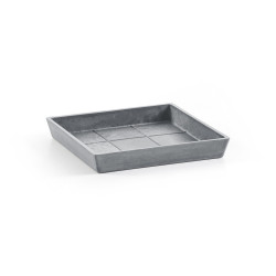 Soucoupe Square 20 Bleu Gris - 18 x 18 x H. 2,5 cm de marque ECOPOTS, référence: J7956100