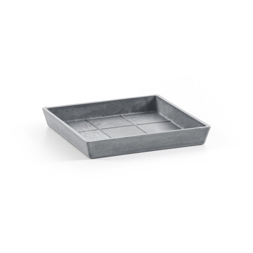 Soucoupe Square 35 Bleu Gris - 29,6 x 29,6 x H. 3 cm - ECOPOTS