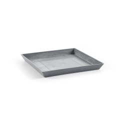 Soucoupe Square 50 Bleu Gris - 43 x 43 x H. 3,5 cm - ECOPOTS