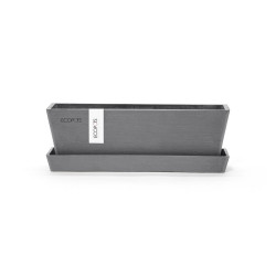 Soucoupe Rectangular 25 Gris - 25 x 9 x H. 2,3 cm - ECOPOTS