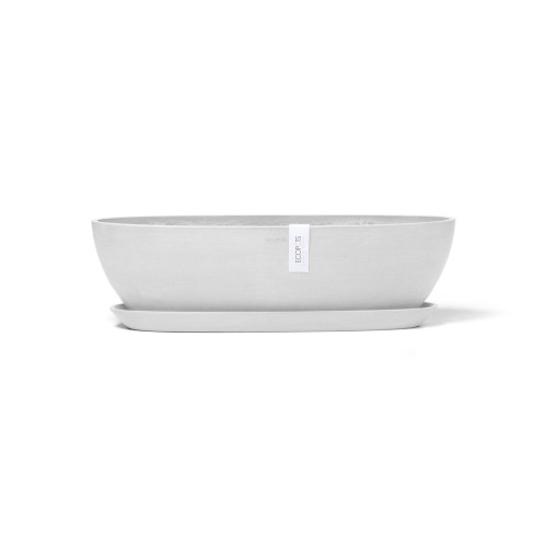 Soucoupe Sofia Long Blanc Pur - 49,4 x 13,6 x H. 3 cm - ECOPOTS