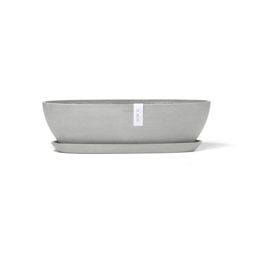 Soucoupe Sofia Long Blanc Gris - 49,4 x 13,6 x H. 3 cm - ECOPOTS