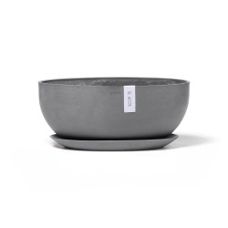 Soucoupe Sofia Big Gris - 35,2 x 18,6 x H. 3 cm - ECOPOTS