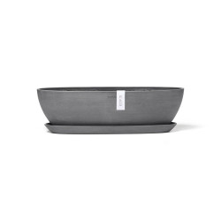 Soucoupe Sofia Long Gris - 49,4 x 13,6 x H. 3 cm de marque ECOPOTS, référence: J7960900