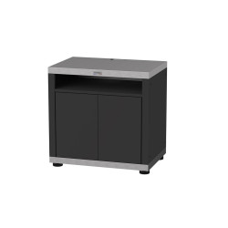 Meuble cuisson avec tablette en inox et acier noir - 80 x 55 x 79 cm de marque LE MARQUIER, référence: J7966300