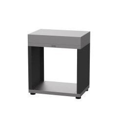 Meuble ouvert à 4 pieds réglable, en inox et acier noir - 80 x 55 x 92 cm de marque LE MARQUIER, référence: J7966500