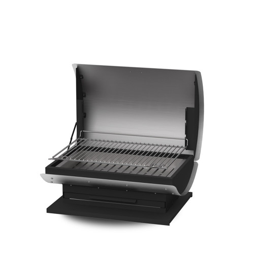 Barbecue Français Duo à charbon 60 cm, grille en inox avec couvercle - LE MARQUIER