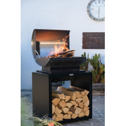Barbecue Français Duo à charbon 60 cm, grille en inox avec couvercle - LE MARQUIER