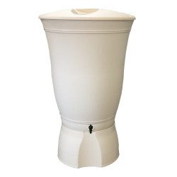 Récuperateur à eau Floral 300L beige - couvercle, robinet, kit chéneau et socle de marque Belli, référence: J7986300