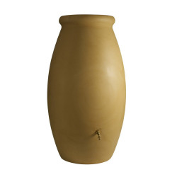 Récupérateur à eau Jarre 500L beige - couvercle robinet laiton et kit chéneau - Belli