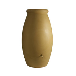 Récupérateur à eau Jarre 1000L beige - couvercle robinet laiton et kit chéneau de marque Belli, référence: J7987400