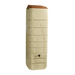 Récupérateur à eau mural 650L beige - couvercle, robinet, fixation et kit chéneau de marque Belli, référence: J7988100