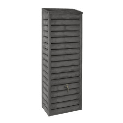 Recuperateur à eau Forestier 300L anthracite - robinet laiton, kit chéneau et 3 bouchons - Belli