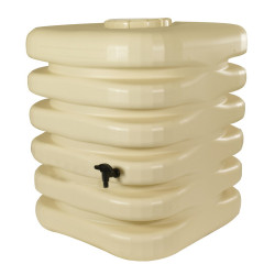Recuperateur à eau Cubique 1000L beige - couvercle, robinet et kit chéneau de marque Belli, référence: J7989400