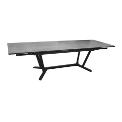 Table de jardin Vita graphite/lucca en Aluminium 180/230/280 x100 cm - plateau Kedra de marque PROLOISIRS, référence: J7064000