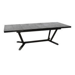 Table de jardin Vita graphite/lucca en Alu 180/240x100 cm - plateau à lames Kedra de marque PROLOISIRS, référence: J7063700