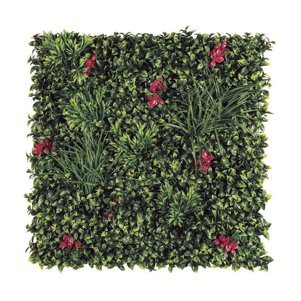 Panneau décoratif de feuillage bougainvillier synthétique VILLA - 1x1m - Vert