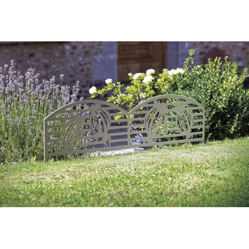 Bordure métal décoratif à planter PUPPY - 0,40 x 1 m - Vert Olive - NORTENE 