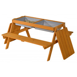 Table de picnic et de jeux avec boites de boue "Gustav" - l 89 x P 85 x h 48,5 cm de marque GASPO , référence: J5262900