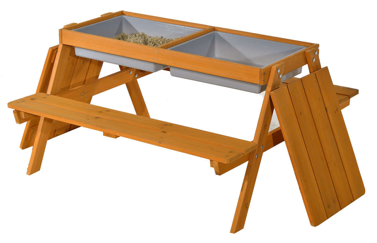 Table de picnic et de jeux avec boites de boue "Gustav" - l 89 x P 85 x h 48,5 cm