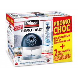 Absorbeur D'Humidite Aero360 + 3 Tabs Dont 2 Gratuites - RUBSON
